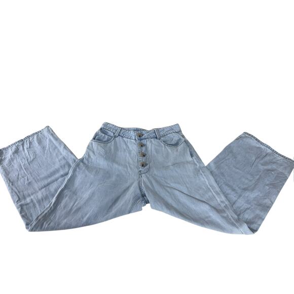 "ZARA"‎ High Rise,Wide Leg,Button Fly Jeans,SZ 6, Short Y2K Retro 90's Hipster - Picture 2 of 12